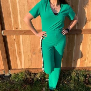 Derek Heart Jumpsuit Polyester Green strips S